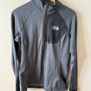 Mountain Hardwear Women's Charcoal Grid Quarter-Zip